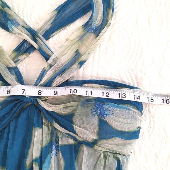 MSSP Max Studio Womens Silks Halter Bustier Empire Flair Skirt Dress/Size M - Picture 9 of 11